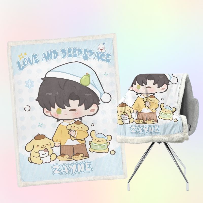 Love and Deepspace Sanrio Blanket - Double Layered Sherpa Fleece
