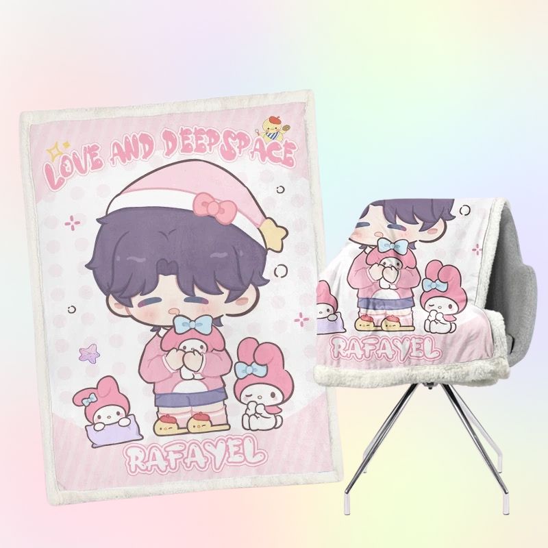 Love and Deepspace Sanrio Blanket - Double Layered Sherpa Fleece