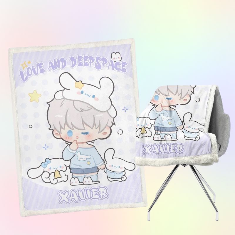 Love and Deepspace Sanrio Blanket - Double Layered Sherpa Fleece